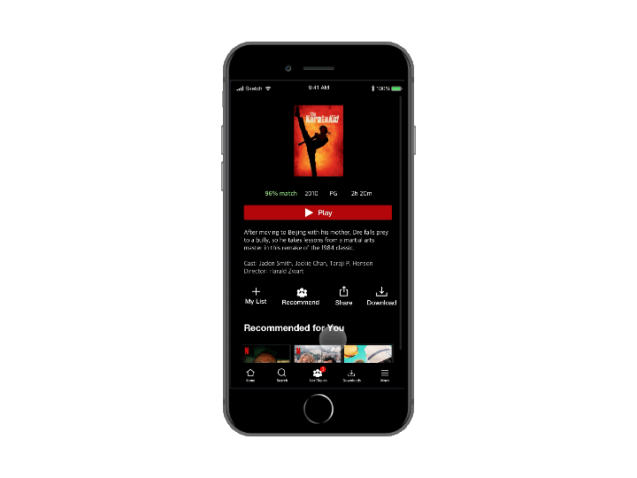 Hi-fi prototype: recommending a title to friends from title detail
